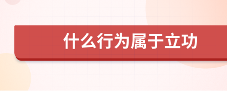 什么行為屬于立功