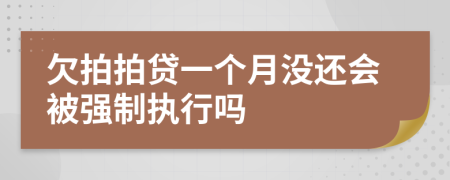 欠拍拍貸一個(gè)月沒還會(huì)被強(qiáng)制執(zhí)行嗎