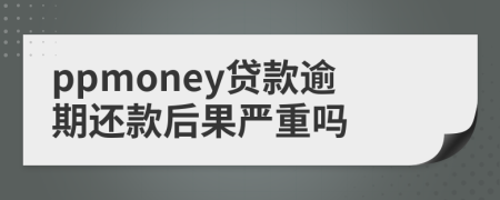 ppmoney貸款逾期還款后果嚴(yán)重嗎
