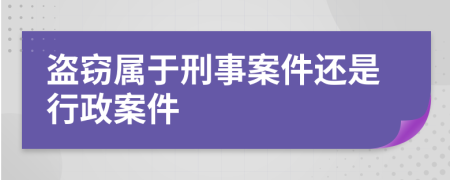 盜竊屬于刑事案件還是行政案件