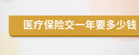 醫(yī)療保險(xiǎn)交一年要多少錢