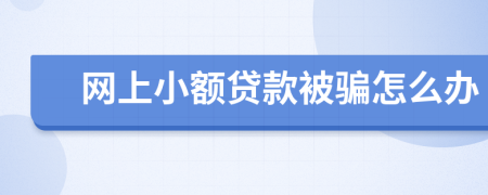 網(wǎng)上小額貸款被騙怎么辦
