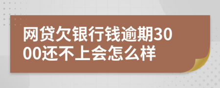 網(wǎng)貸欠銀行錢逾期3000還不上會怎么樣