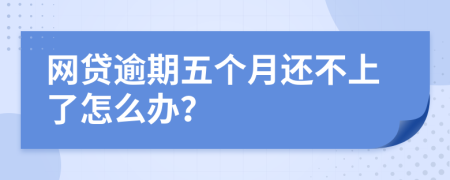 網(wǎng)貸逾期五個(gè)月還不上了怎么辦？