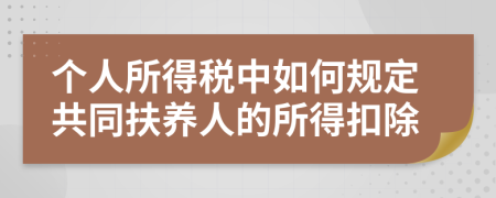 個人所得稅中如何規(guī)定共同扶養(yǎng)人的所得扣除