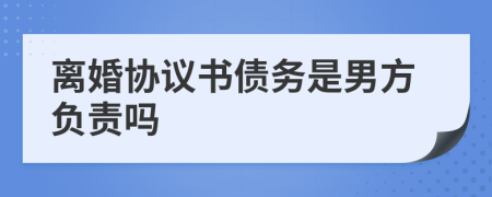 離婚協(xié)議書債務(wù)是男方負(fù)責(zé)嗎