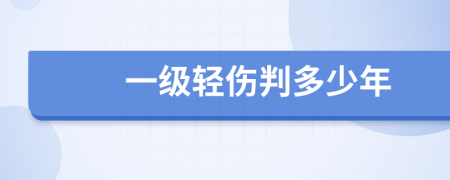 一級(jí)輕傷判多少年