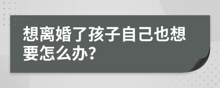 想離婚了孩子自己也想要怎么辦？