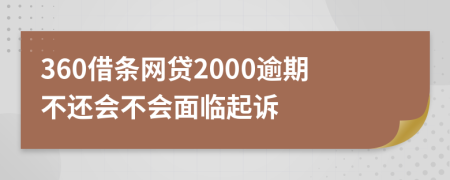 360借條網(wǎng)貸2000逾期不還會不會面臨起訴
