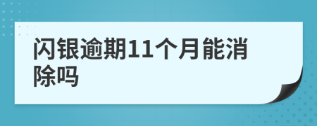 閃銀逾期11個(gè)月能消除嗎