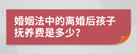 婚姻法中的離婚后孩子撫養(yǎng)費(fèi)是多少？