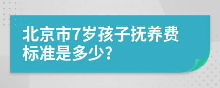 北京市7歲孩子撫養(yǎng)費標準是多少?
