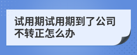 試用期試用期到了公司不轉(zhuǎn)正怎么辦