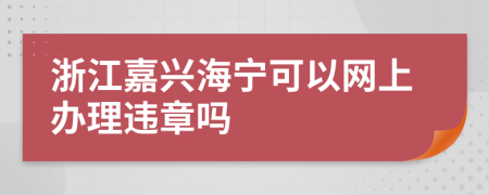 浙江嘉興海寧可以網(wǎng)上辦理違章嗎