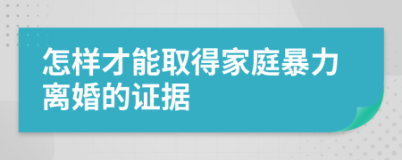 怎樣才能取得家庭暴力離婚的證據