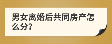 男女離婚后共同房產(chǎn)怎么分？