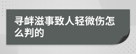 尋釁滋事致人輕微傷怎么判的