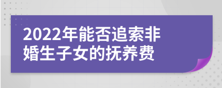 2022年能否追索非婚生子女的撫養(yǎng)費(fèi)