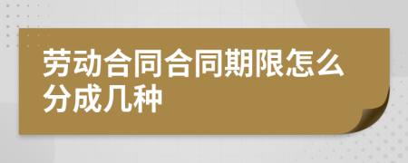 勞動(dòng)合同合同期限怎么分成幾種