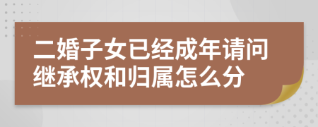 二婚子女已經(jīng)成年請問繼承權(quán)和歸屬怎么分
