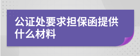 公證處要求擔(dān)保函提供什么材料