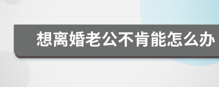 想離婚老公不肯能怎么辦