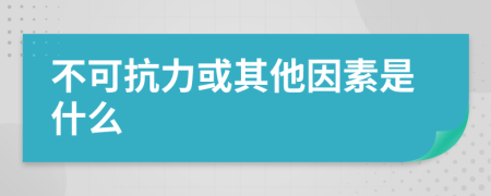 不可抗力或其他因素是什么