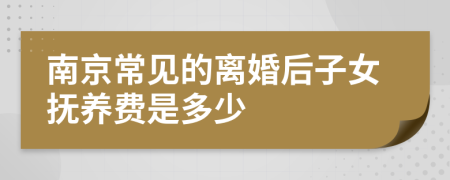 南京常見的離婚后子女撫養(yǎng)費(fèi)是多少