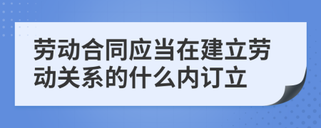 勞動(dòng)合同應(yīng)當(dāng)在建立勞動(dòng)關(guān)系的什么內(nèi)訂立