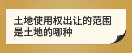 土地使用權(quán)出讓的范圍是土地的哪種
