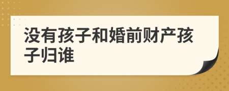 沒有孩子和婚前財產(chǎn)孩子歸誰