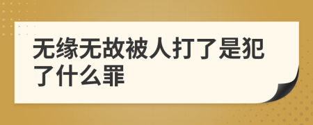 無緣無故被人打了是犯了什么罪