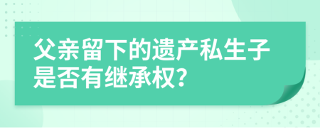 父親留下的遺產(chǎn)私生子是否有繼承權(quán)?