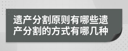 遺產(chǎn)分割原則有哪些遺產(chǎn)分割的方式有哪幾種