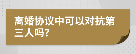 離婚協(xié)議中可以對抗第三人嗎？
