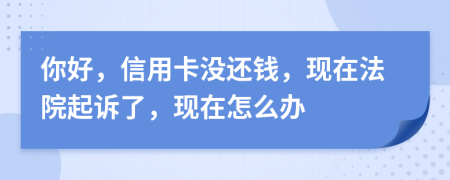 你好，信用卡沒還錢，現(xiàn)在法院起訴了，現(xiàn)在怎么辦