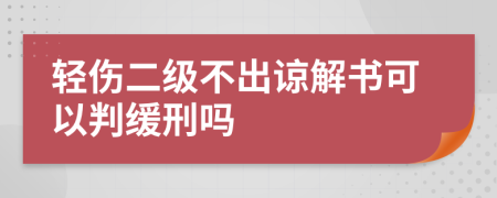 輕傷二級不出諒解書可以判緩刑嗎