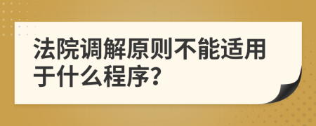 法院調(diào)解原則不能適用于什么程序？