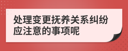 處理變更撫養(yǎng)關(guān)系糾紛應(yīng)注意的事項(xiàng)呢
