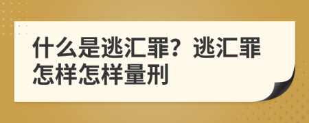 什么是逃匯罪？逃匯罪怎樣怎樣量刑