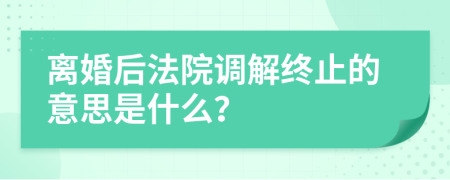 離婚后法院調(diào)解終止的意思是什么？