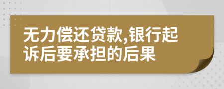 無力償還貸款,銀行起訴后要承擔(dān)的后果