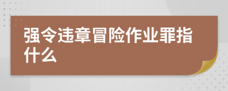 強(qiáng)令違章冒險(xiǎn)作業(yè)罪指什么