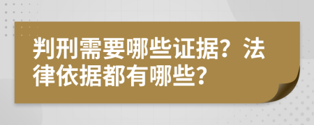 判刑需要哪些證據(jù)？法律依據(jù)都有哪些？