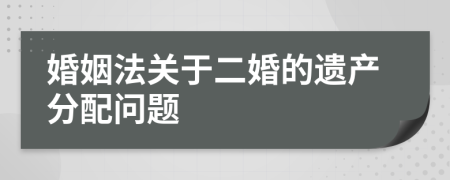 婚姻法關(guān)于二婚的遺產(chǎn)分配問題