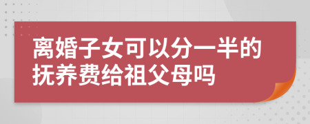 離婚子女可以分一半的撫養(yǎng)費(fèi)給祖父母嗎