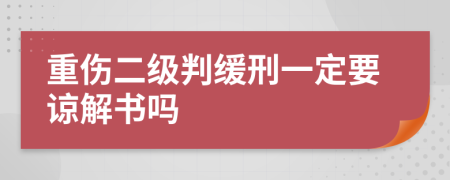 重傷二級判緩刑一定要諒解書嗎