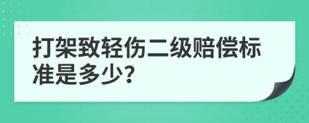 打架致輕傷二級賠償標準是多少？