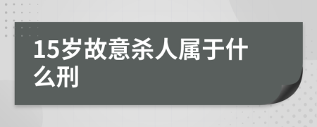 15歲故意殺人屬于什么刑