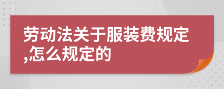勞動(dòng)法關(guān)于服裝費(fèi)規(guī)定,怎么規(guī)定的